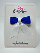 2.75 Inch Tail Bow - Royal Blue & White