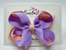 4.5 Inch Bow 2 Layer - Light Orchid & Petal Peach