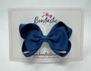 3.5 Inch Tuxedo Double Bow - Light Navy