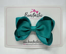 3.5 Inch Tuxedo Double Bow - Jade Green