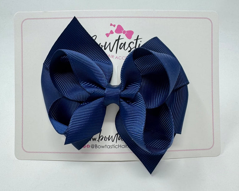 4 Inch Double Bow - Navy