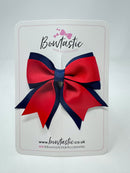 3 Inch Tail Bow - Red & Navy