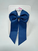 4 Inch Flat Tail Bow - Light Navy
