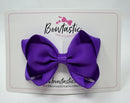 3.5 Inch Tuxedo Double Bow - Purple