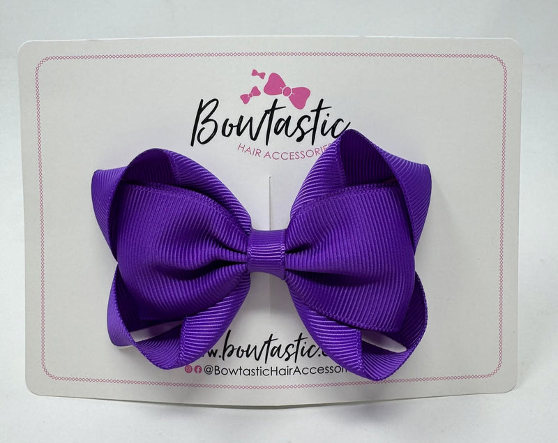 3.5 Inch Tuxedo Double Bow - Purple