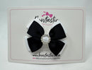 3 Inch Butterfly Gem Bow - Black & White