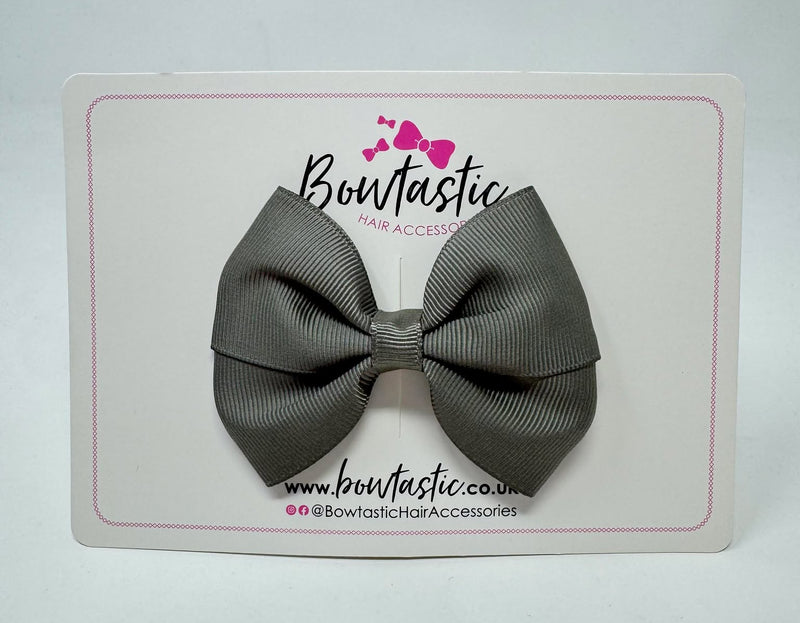 3 Inch Twist Bow - Metal Grey