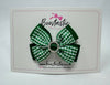 3 Inch Gem Butterfly Bow - Green Gingham