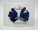 3.5 Inch Loop Bow - Navy & Bluebell