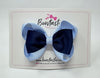 3.5 Inch Tuxedo Double Bow - Navy & Bluebell