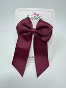 4 Inch Flat Tail Bow - Burgundy