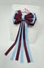 3.5 Inch Streamer Tail Bow - Burgundy & Blue Topaz