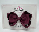 3.5 Inch Tuxedo Double Bow - Burgundy