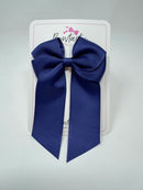 4 Inch Flat Tail Bow - Ink Blue