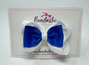 3.5 Inch Tuxedo Double Bow - Royal Blue & White