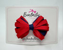 3.5 Inch Loop Bow - Red & Navy