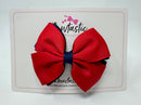 3.5 inch Butterfly Bow - Navy & Red