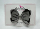 3.5 Inch Tuxedo Double Bow - Metal Grey