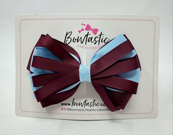 4.5 Inch Loop Bow - Burgundy & Blue Topaz