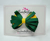 3.5 Inch Loop Bow - Forest Green & Yellow Gold