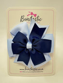 4 Inch Double Pinwheel Bow - Navy & Bluebell