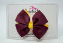 3.5 inch Butterfly Bow - Burgundy & Yellow Gold