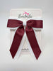 4.5 Inch Tail Bow - Burgundy & White