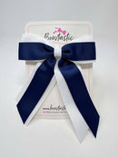 4.5 Inch Tail Bow - Navy & White