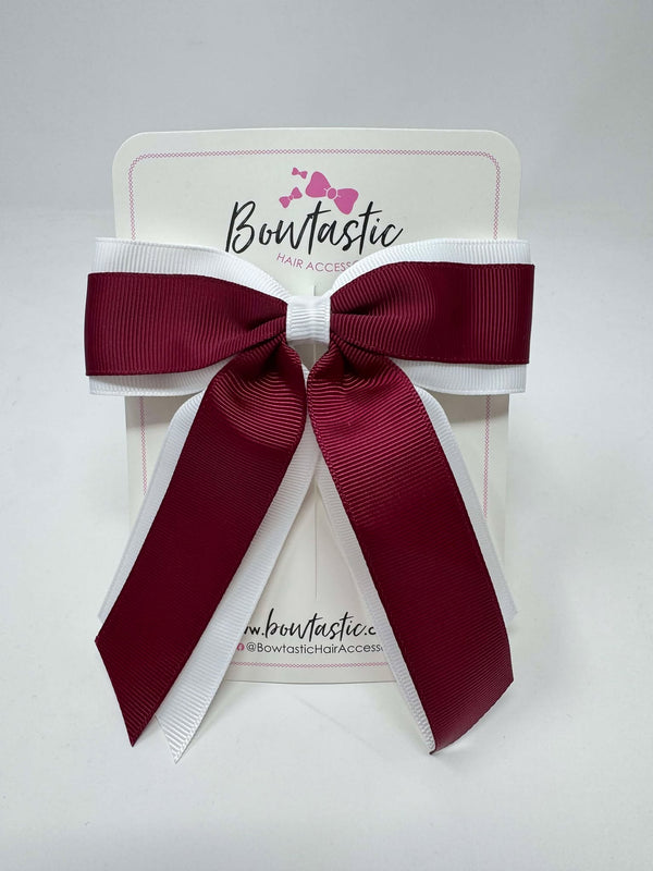 4.5 Inch Tail Bow - Wine & White