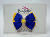 3 Inch Butterfly Gem Bow - Cobalt & Yellow Gold