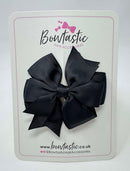 3 Inch Double Pinwheel Bow - Black