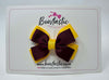 3 Inch Layer Butterfly Bow - Burgundy & Yellow Gold