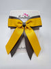 4.5 Inch Tail Bow - Yellow Gold & Metal Grey