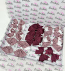 Surprise School Bundle - Matching Pairs - Burgundy & White Gingham