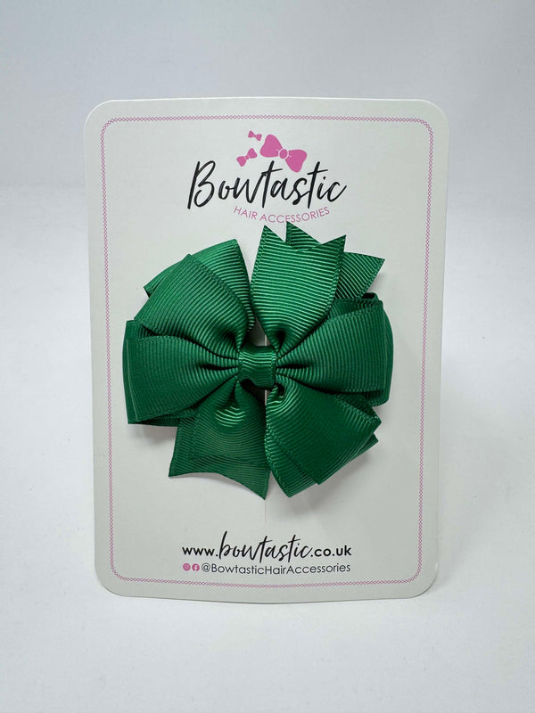 3 Inch Double Pinwheel Bow - Forest Green