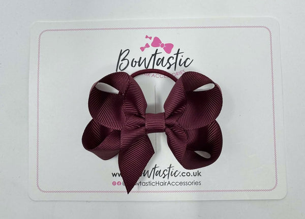 3 Inch Bow Thin Elastic - Burgundy