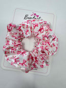 Scrunchie - White Pink Bow & Cherry