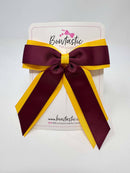 4.5 Inch Tail Bow - Burgundy & Yellow Gold