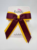 4.5 Inch Tail Bow - Burgundy & Daffodil