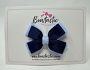 3 Inch Layer Butterfly Bow - Navy & Bluebell