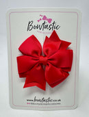 3 Inch Double Pinwheel Bow - Hot Red