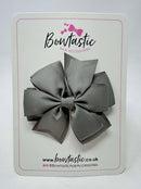 3 Inch Double Pinwheel Bow - Metal Grey
