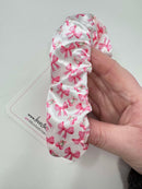 Scrunchie - White Pink Bow & Cherry