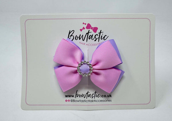 3 Inch Butterfly Gem Bow - Tulip & Light Orchid