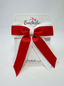 4.5 Inch Tail Bow - Red & White