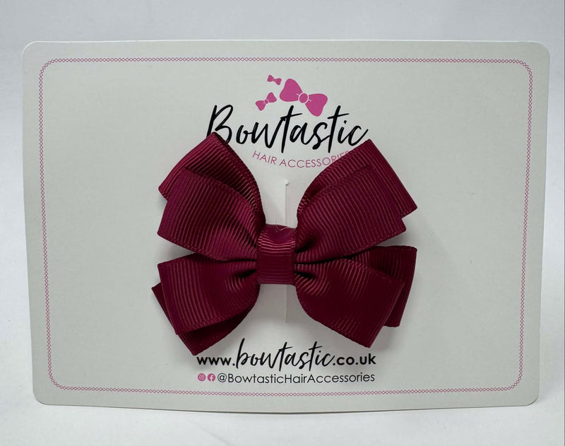 3 Inch Layer Butterfly Bow - Wine