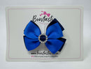 3 Inch Butterfly Gem Bow - Royal Blue & Navy