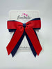 4.5 Inch Tail Bow - Red & Navy