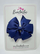 3 Inch Double Pinwheel Bow - Ink Blue