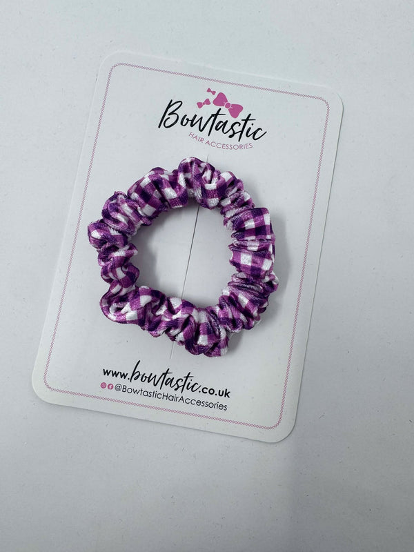 Mini Scrunchie - Purple Gingham